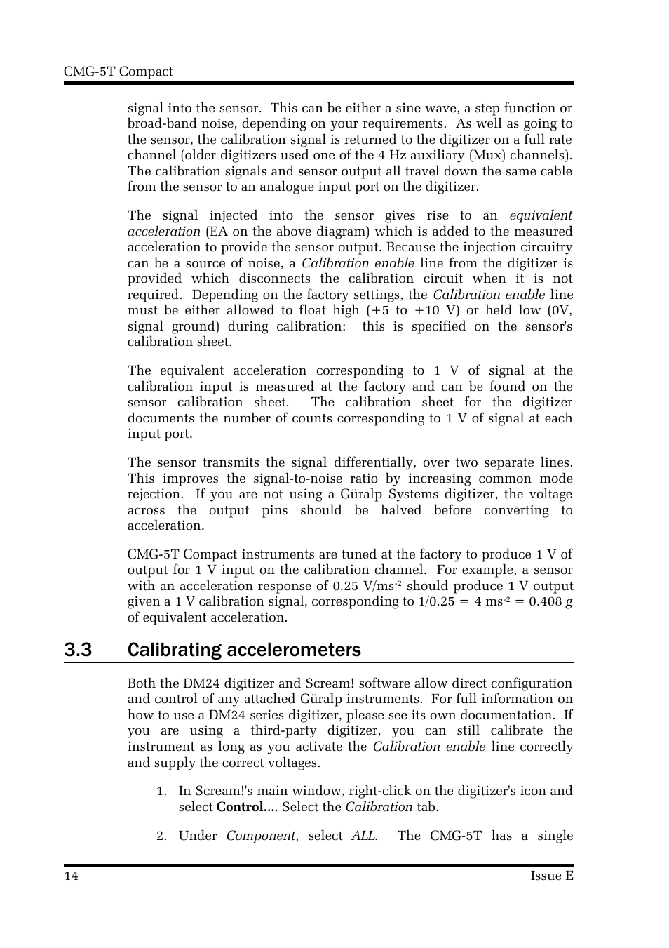 3 calibrating accelerometers | Guralp Systems CMG-5T Compact User Manual | Page 14 / 27