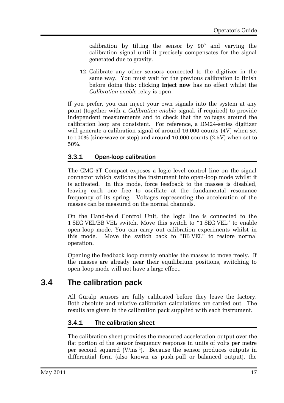 4 the calibration pack | Guralp Systems CMG-5T Compact User Manual | Page 17 / 27