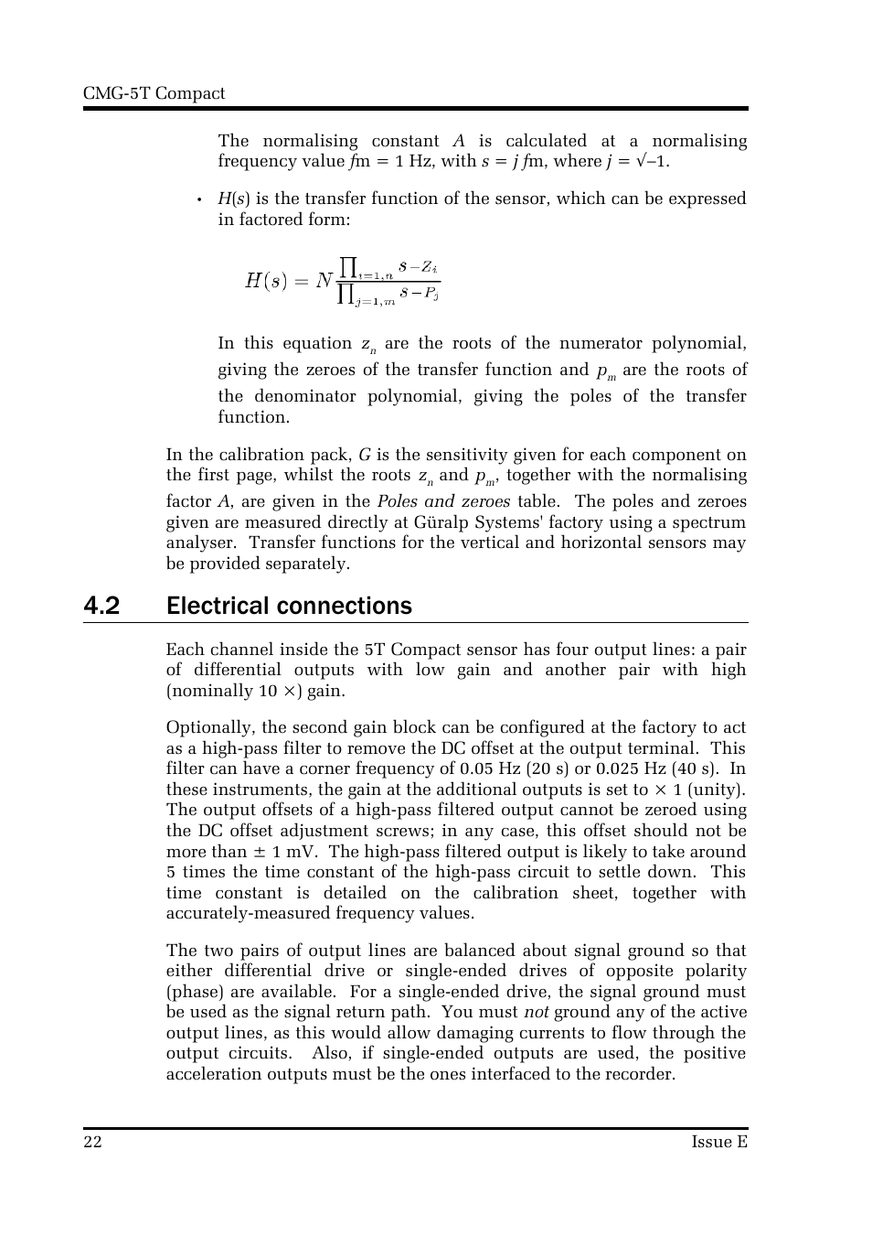 2 electrical connections | Guralp Systems CMG-5T Compact User Manual | Page 22 / 27