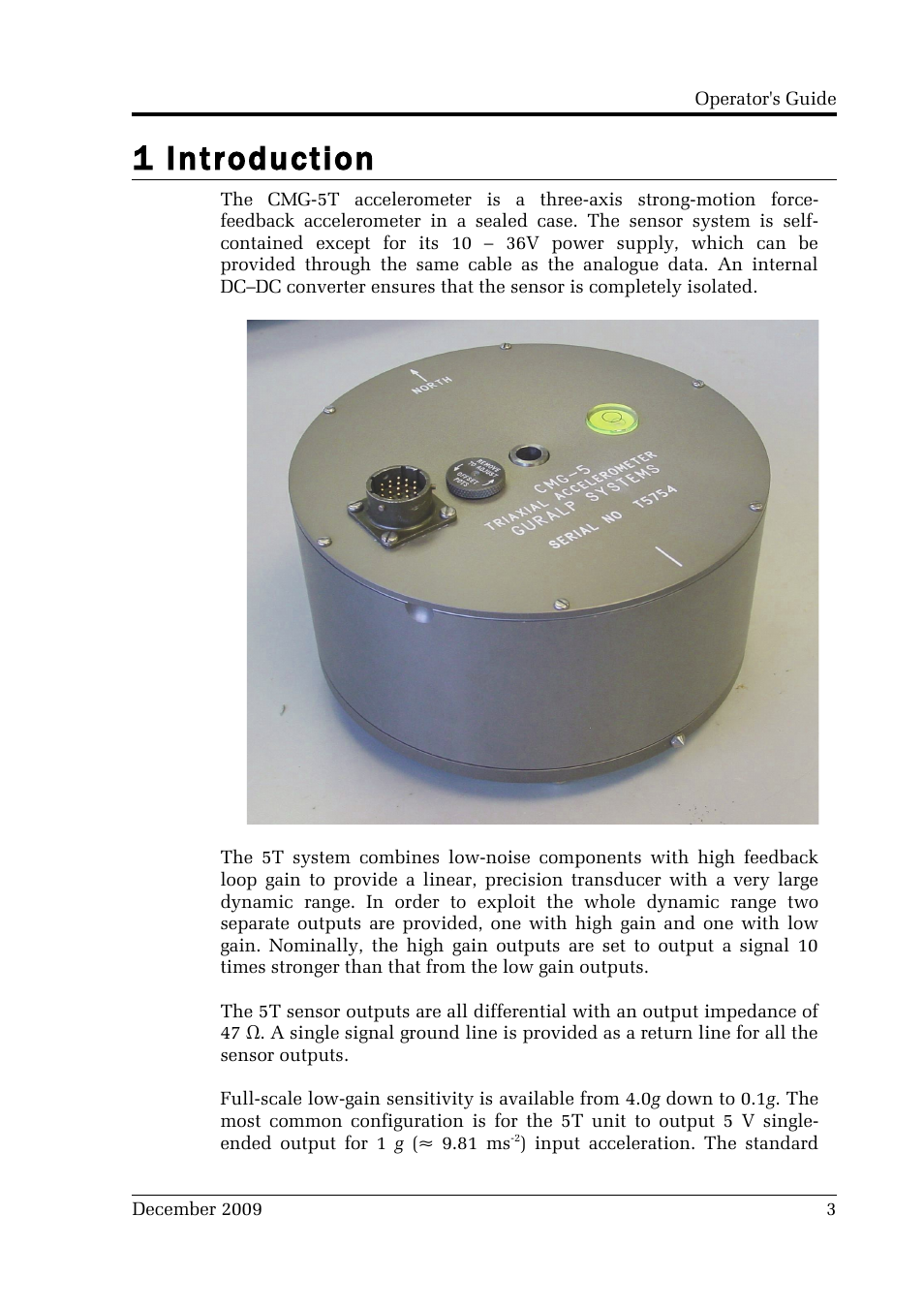1 introduction | Guralp Systems CMG-5T User Manual | Page 3 / 25