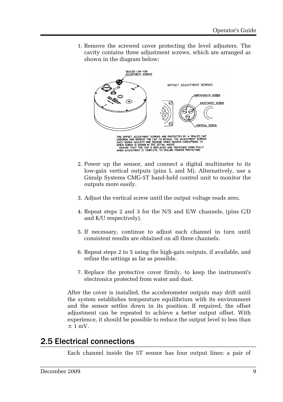 5 electrical connections | Guralp Systems CMG-5T User Manual | Page 9 / 25