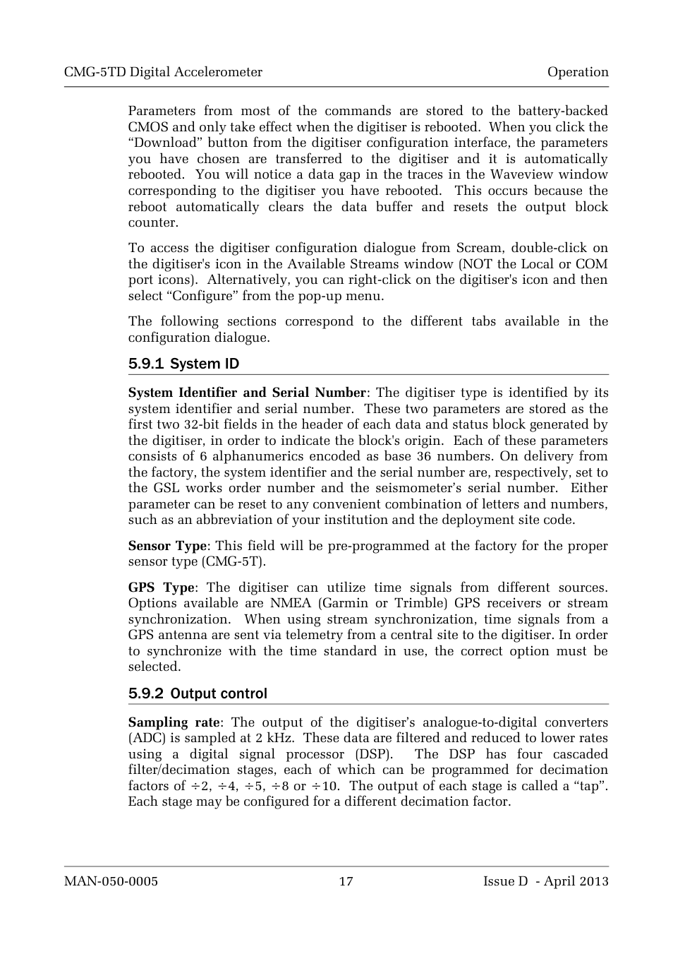 Guralp Systems CMG-5TD User Manual | Page 17 / 41