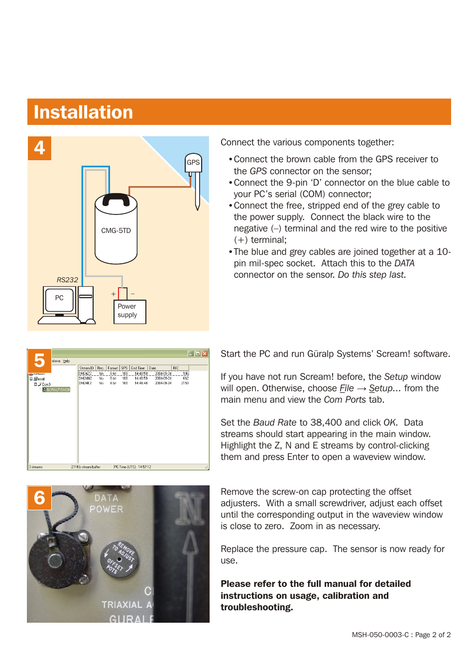 Installation 5 6 | Guralp Systems CMG-5TD Installation User Manual | Page 2 / 2