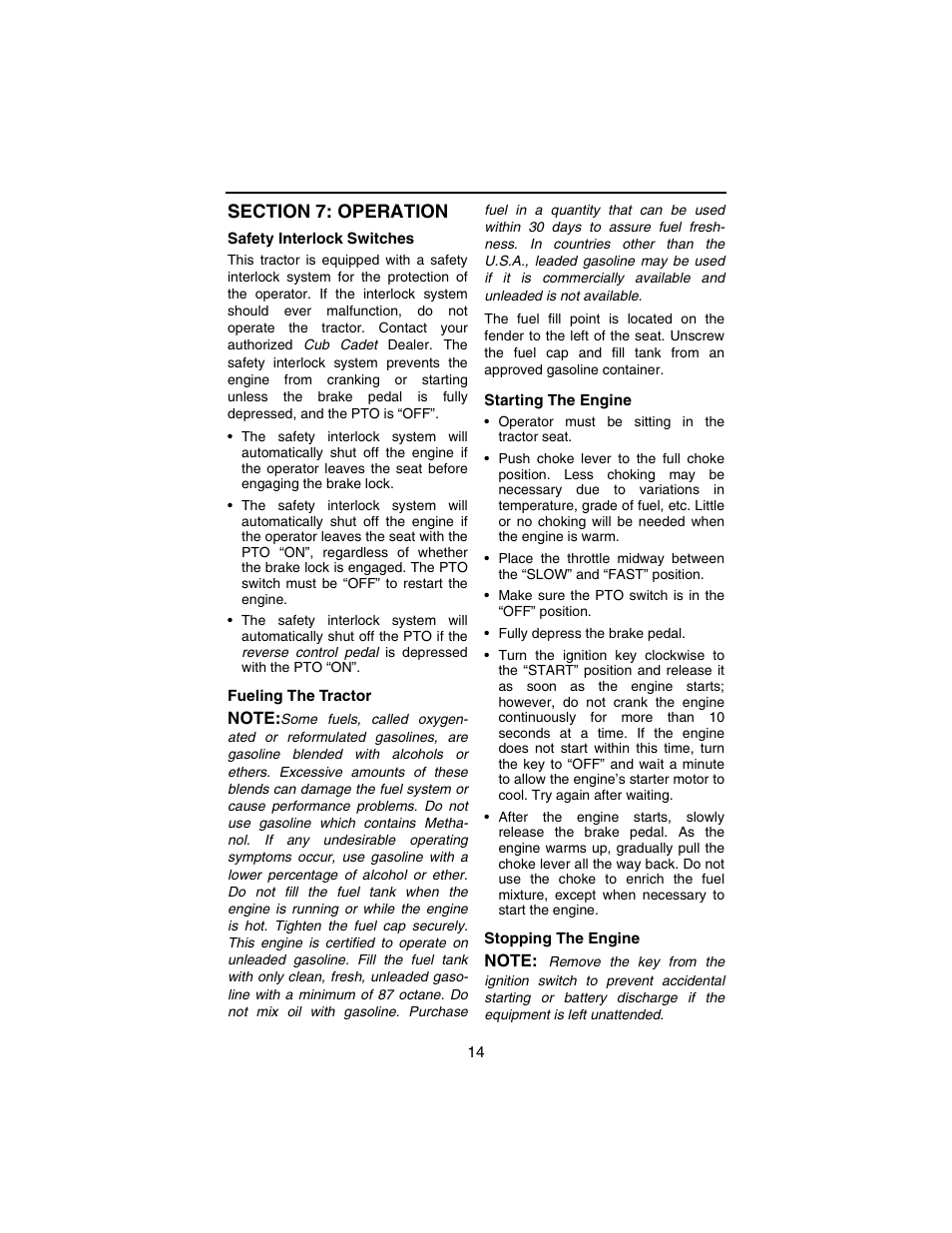 Cub Cadet 3184 User Manual | Page 14 / 56