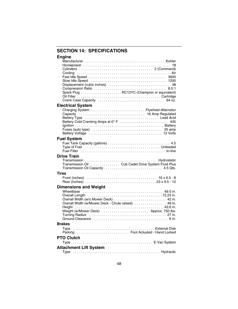 Cub Cadet 3184 User Manual | Page 48 / 56