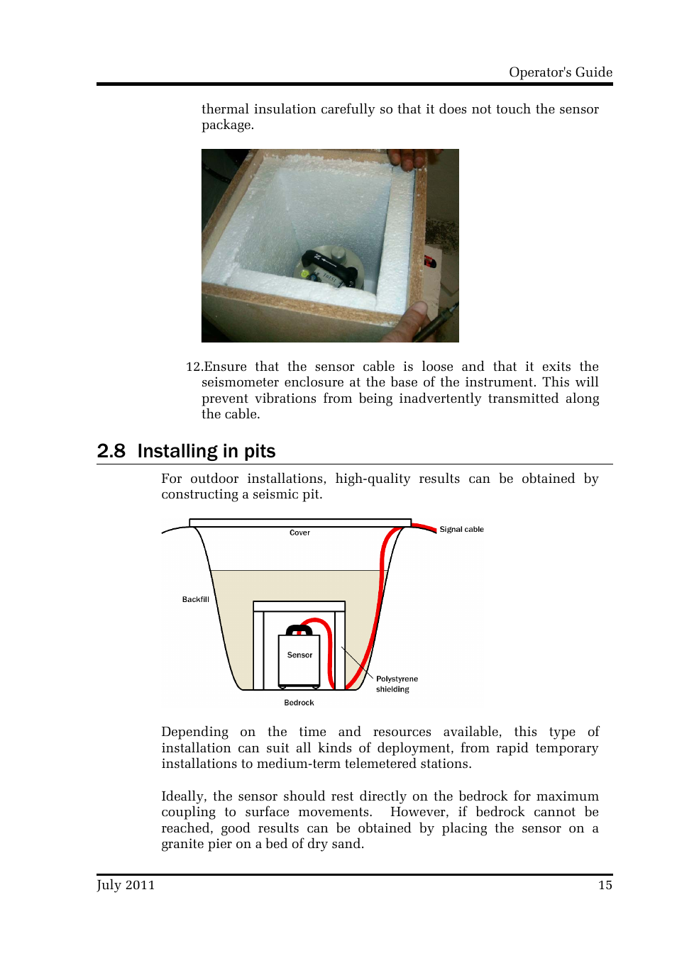 8 installing in pits | Guralp Systems CMG-6T User Manual | Page 15 / 31