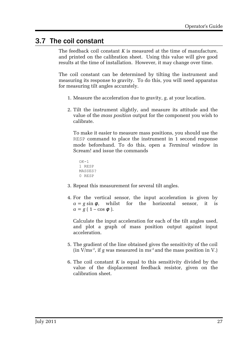 7 the coil constant | Guralp Systems CMG-6T User Manual | Page 27 / 31