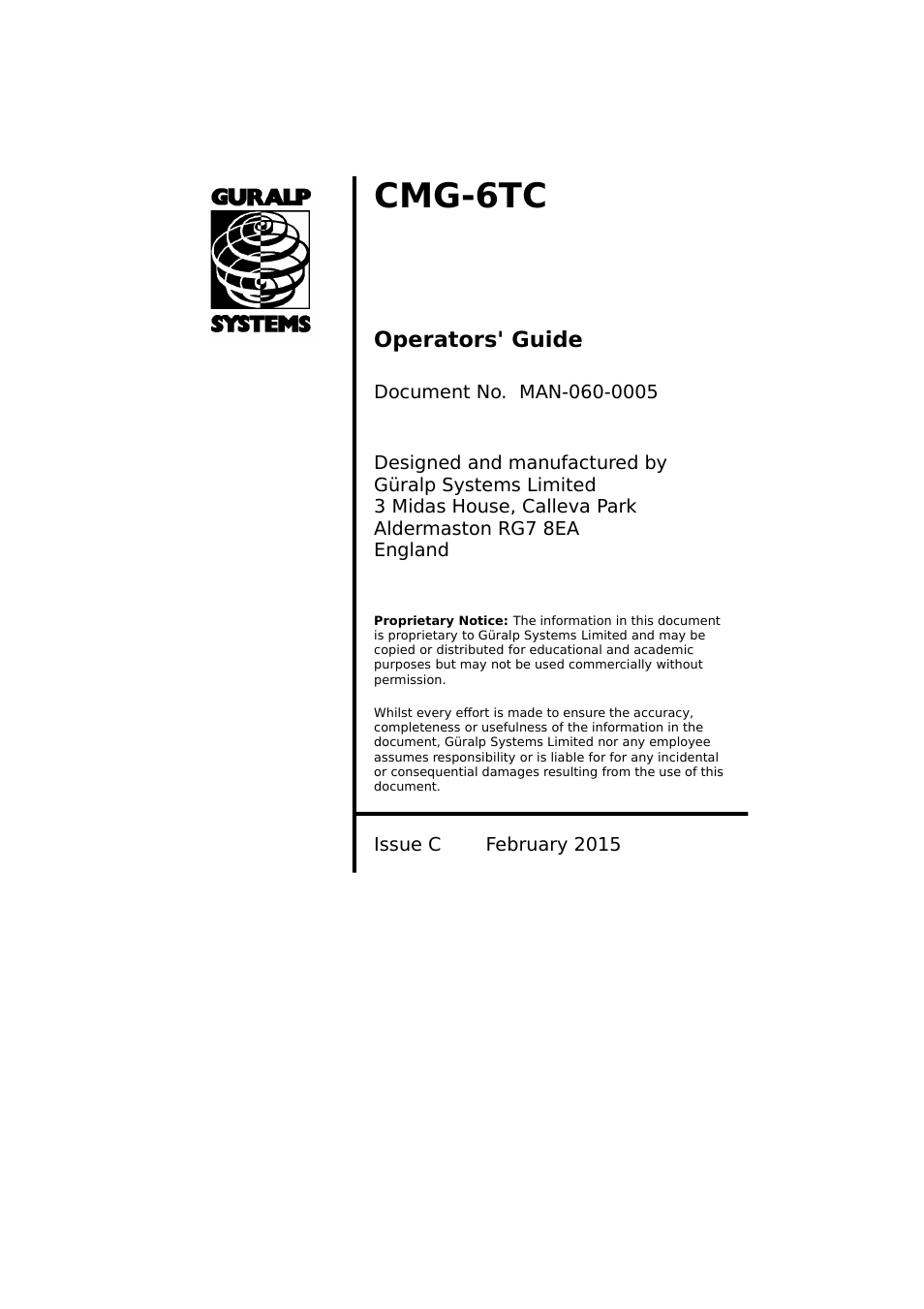Guralp Systems CMG-6TC User Manual | 17 pages