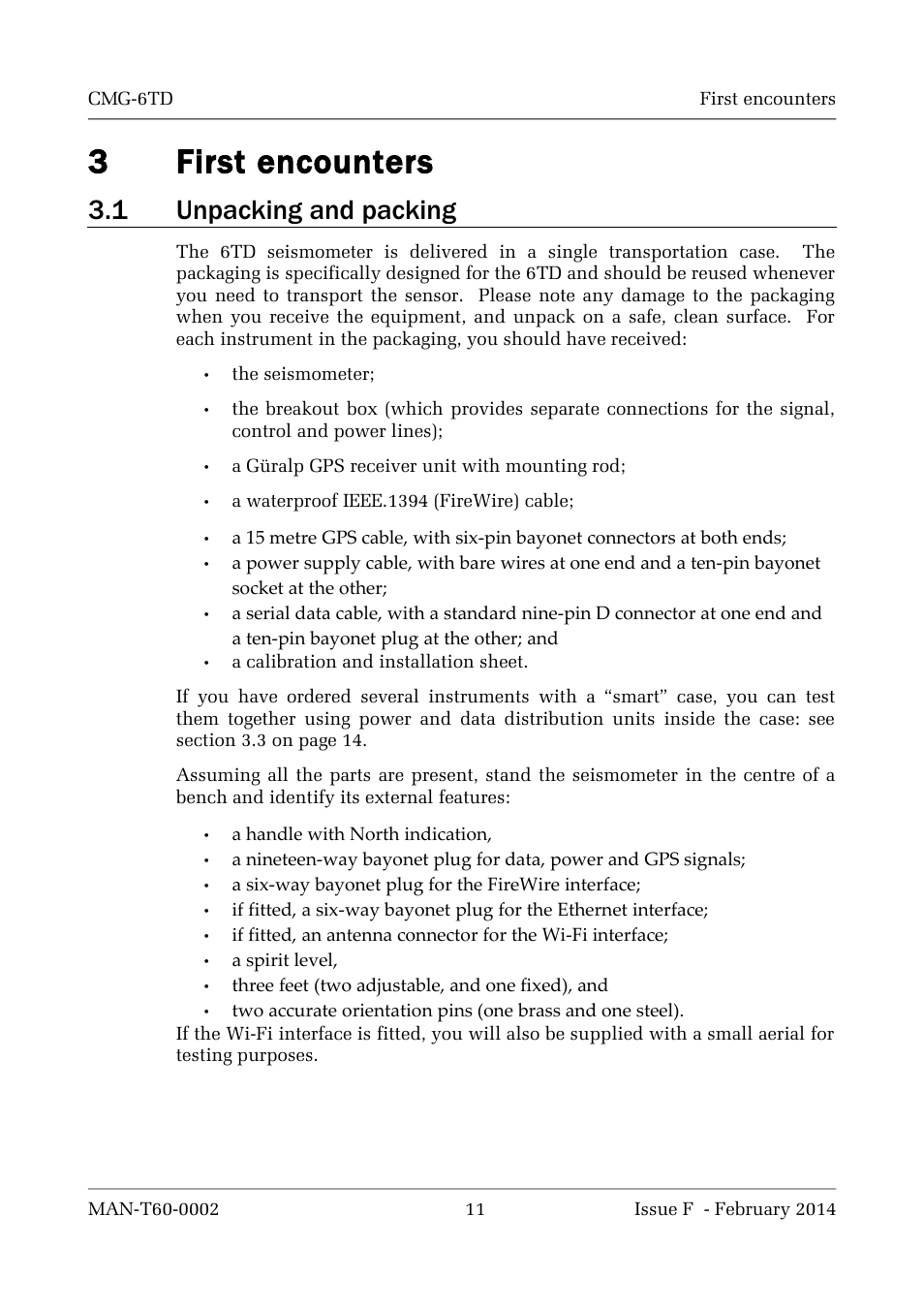 3first encounters, 1 unpacking and packing | Guralp Systems CMG-6TD User Manual | Page 11 / 108