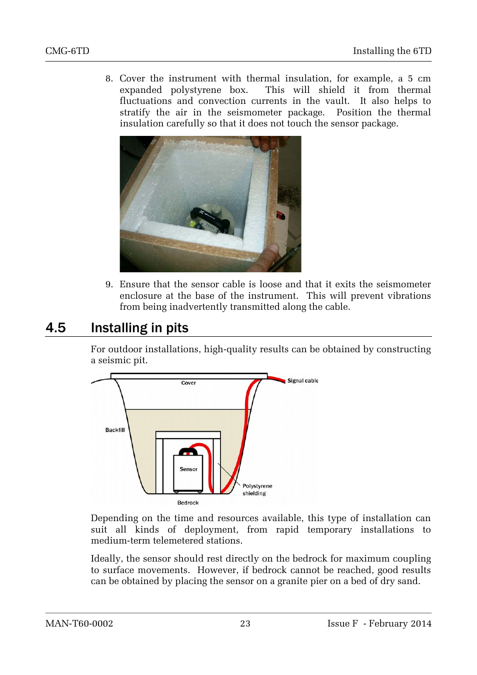 5 installing in pits | Guralp Systems CMG-6TD User Manual | Page 23 / 108