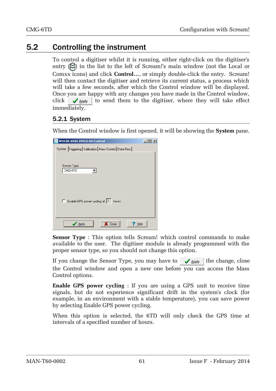 2 controlling the instrument | Guralp Systems CMG-6TD User Manual | Page 61 / 108