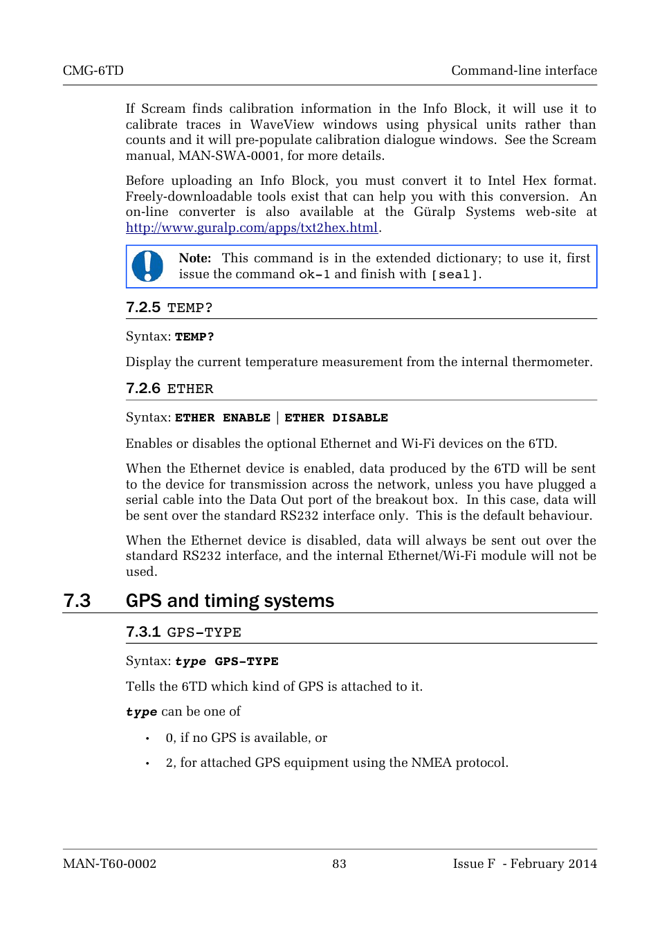 3 gps and timing systems | Guralp Systems CMG-6TD User Manual | Page 83 / 108
