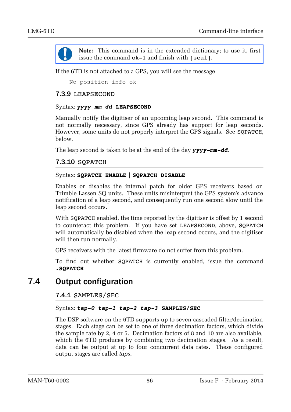4 output configuration | Guralp Systems CMG-6TD User Manual | Page 86 / 108