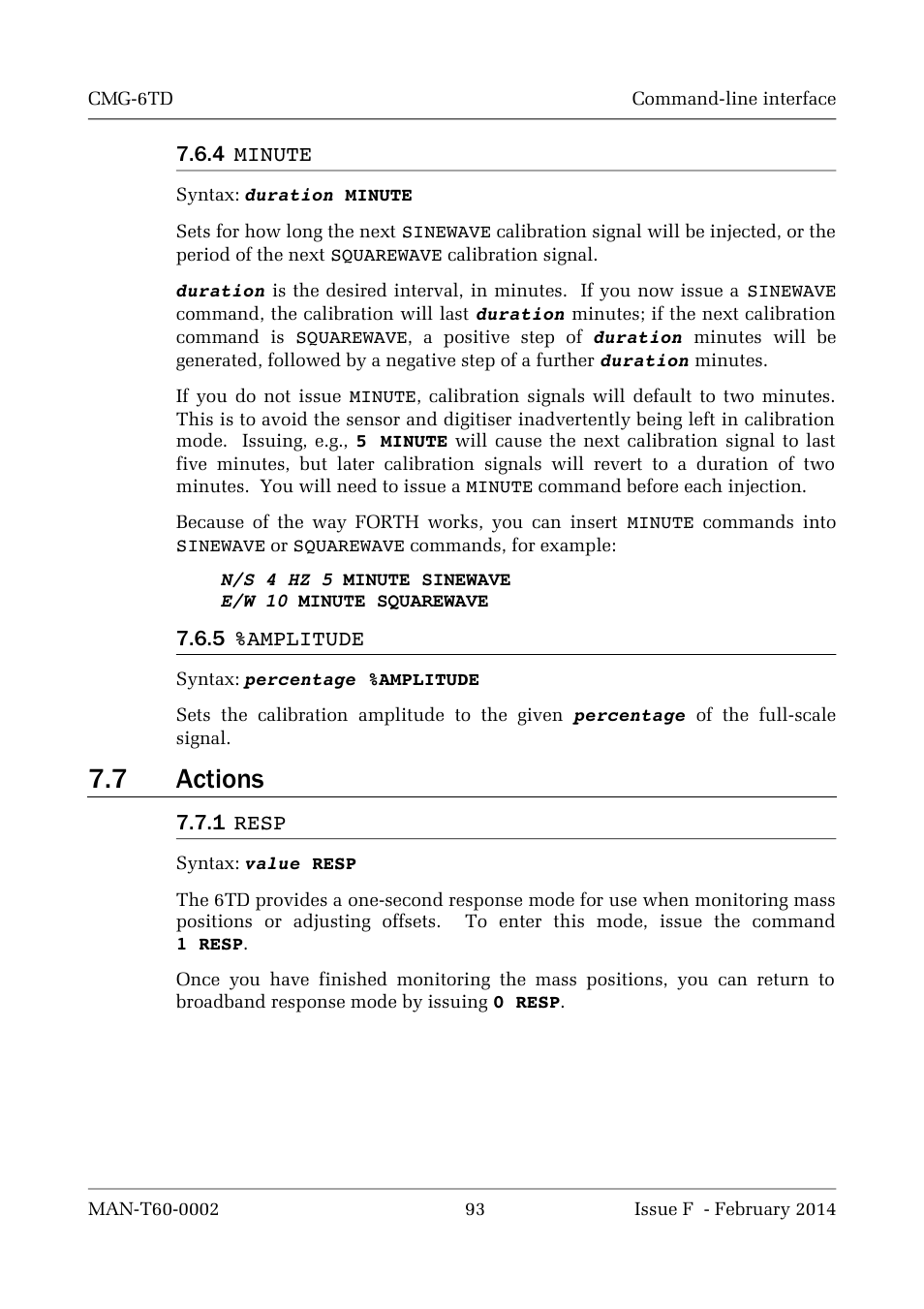 7 actions | Guralp Systems CMG-6TD User Manual | Page 93 / 108