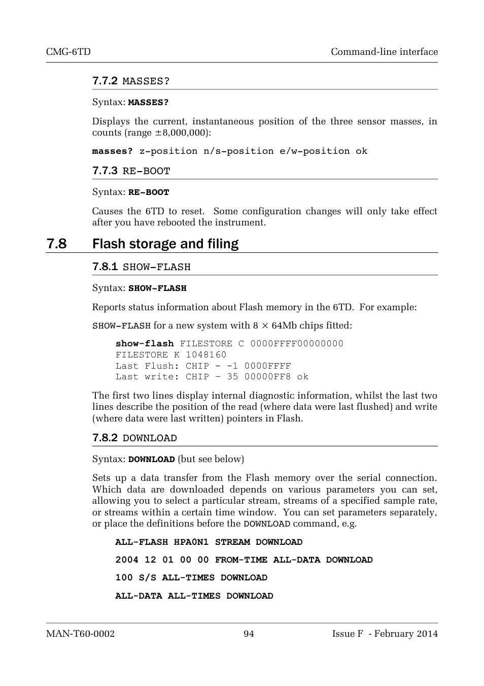8 flash storage and filing | Guralp Systems CMG-6TD User Manual | Page 94 / 108