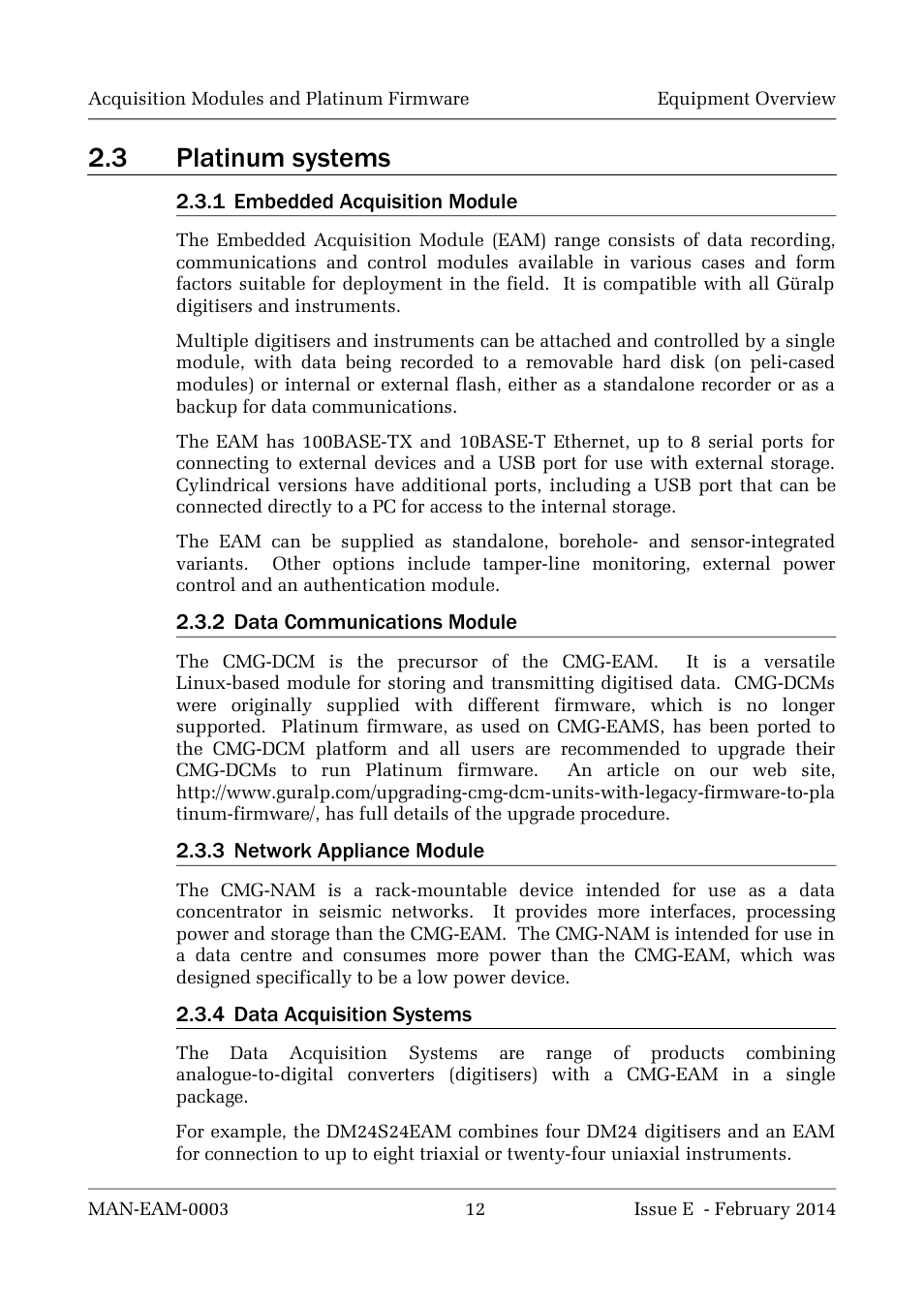 3 platinum systems | Guralp Systems CMG-DCM build <10,000 User Manual | Page 12 / 288