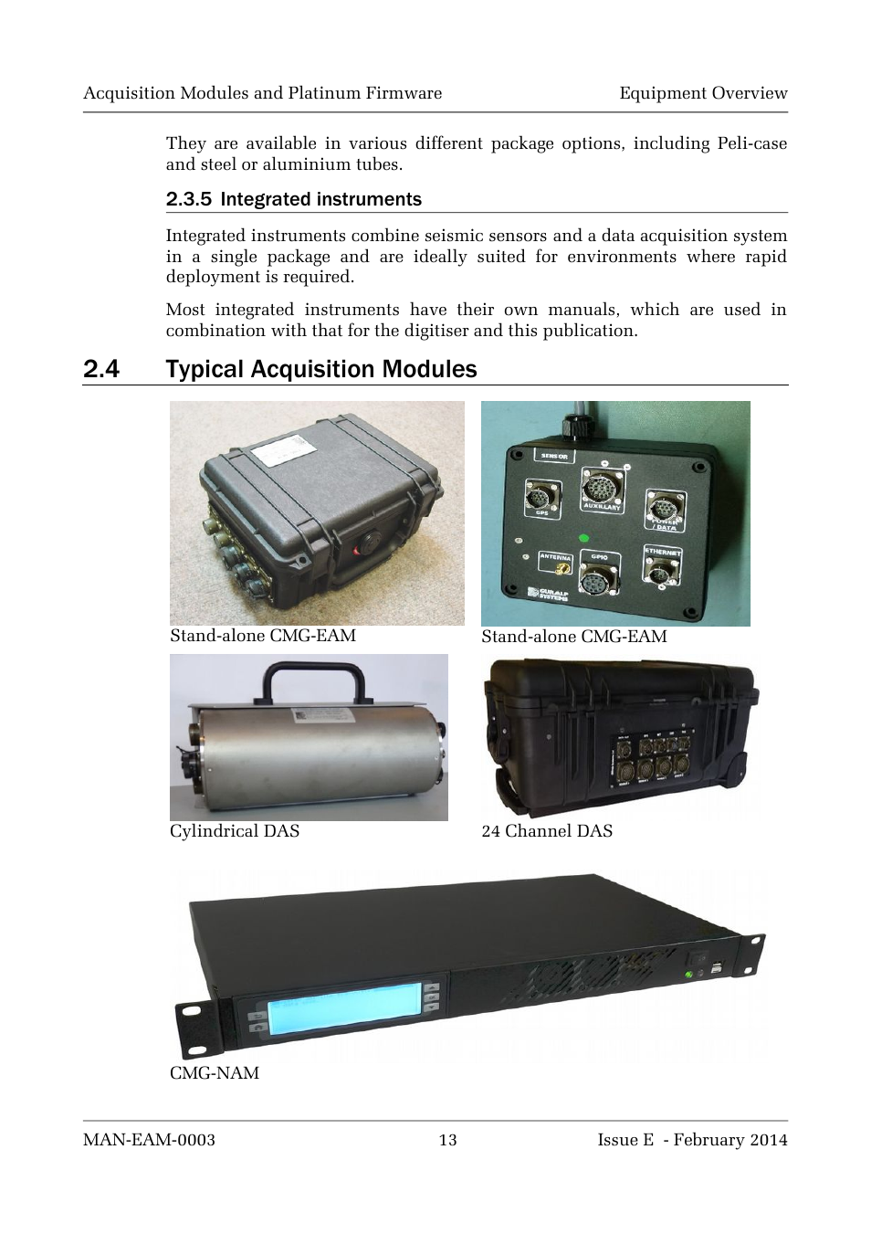 4 typical acquisition modules | Guralp Systems CMG-DCM build <10,000 User Manual | Page 13 / 288