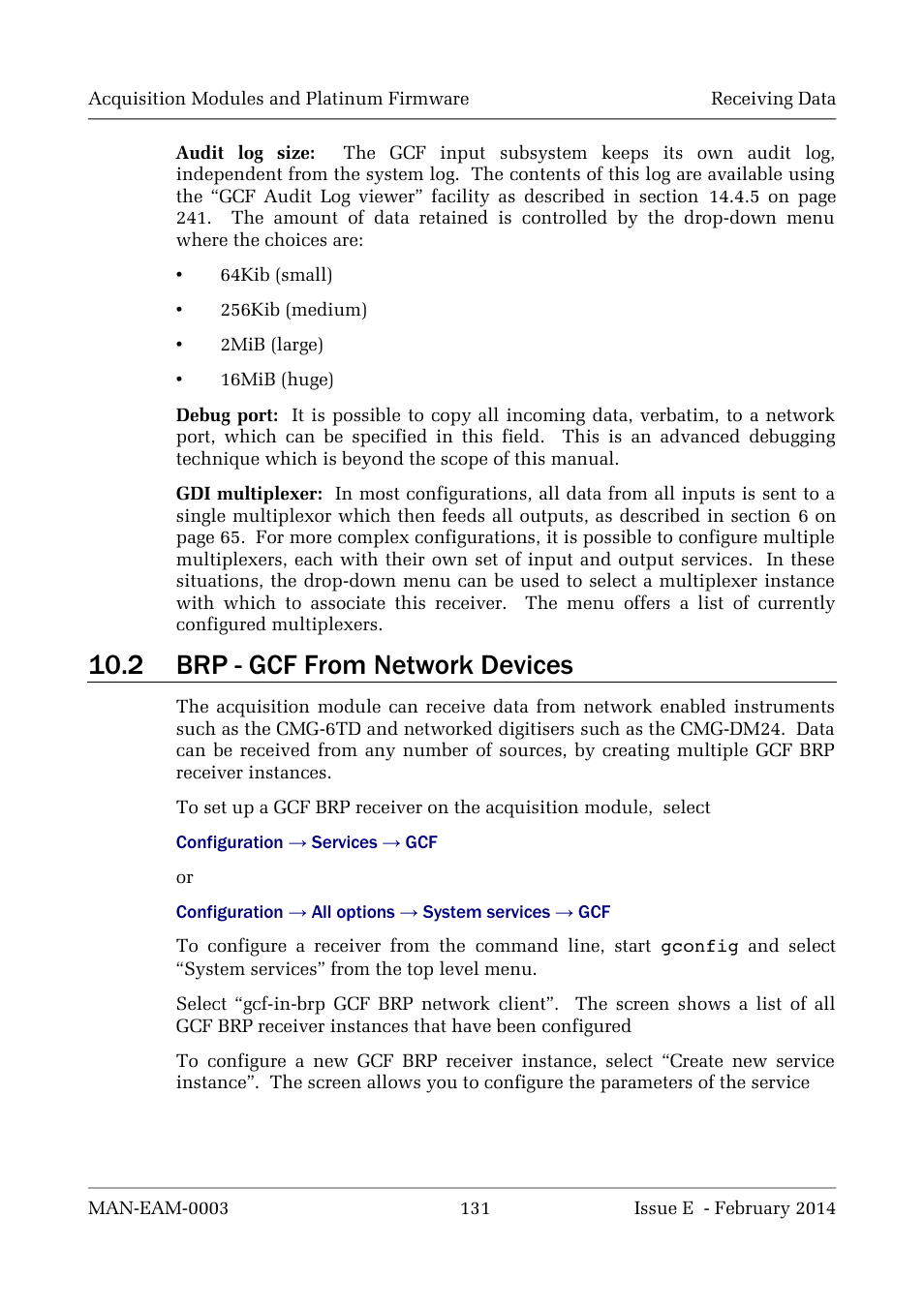 2 brp - gcf from network devices | Guralp Systems CMG-DCM build <10,000 User Manual | Page 131 / 288