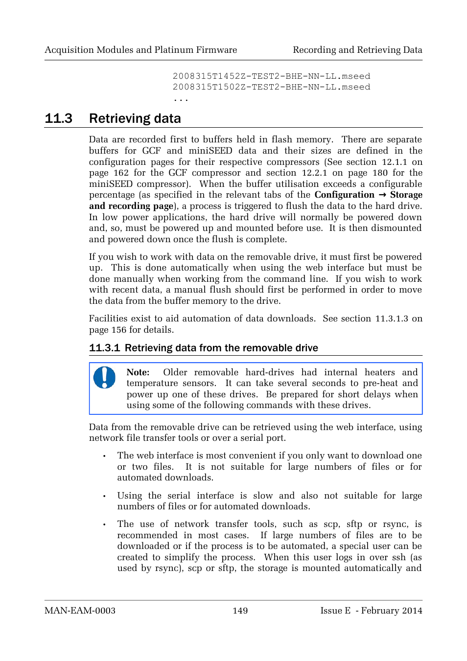 3 retrieving data | Guralp Systems CMG-DCM build <10,000 User Manual | Page 149 / 288