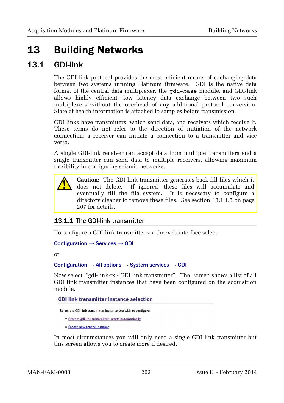 13 building networks, 1 gdi-link | Guralp Systems CMG-DCM build <10,000 User Manual | Page 203 / 288