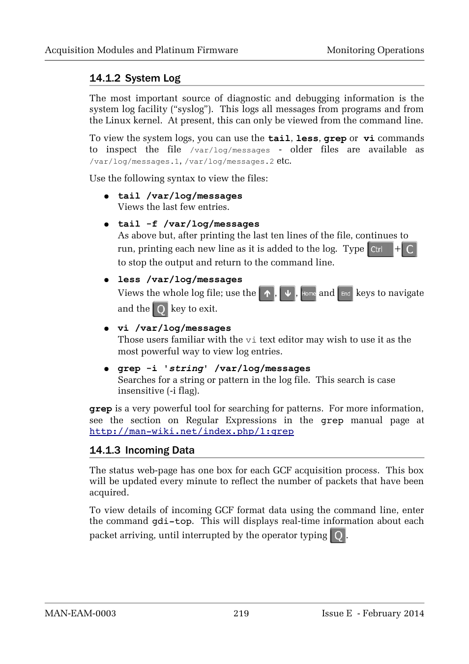 2 system log, 3 incoming data | Guralp Systems CMG-DCM build <10,000 User Manual | Page 219 / 288