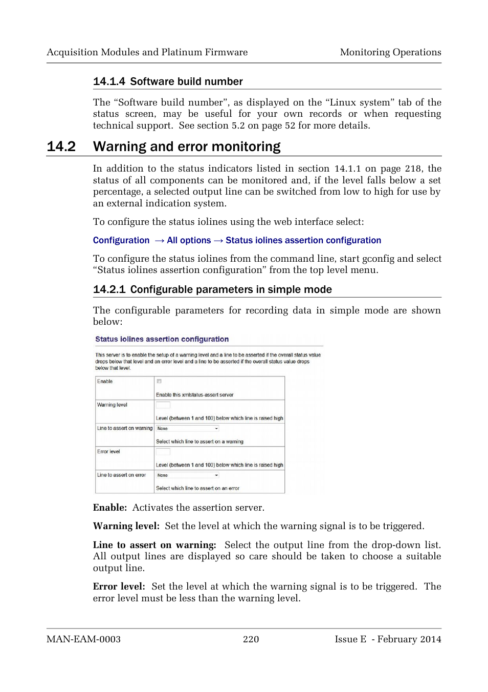 2 warning and error monitoring | Guralp Systems CMG-DCM build <10,000 User Manual | Page 220 / 288