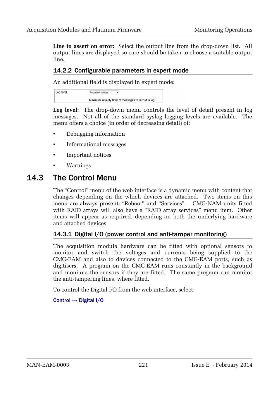 3 the control menu | Guralp Systems CMG-DCM build <10,000 User Manual | Page 221 / 288