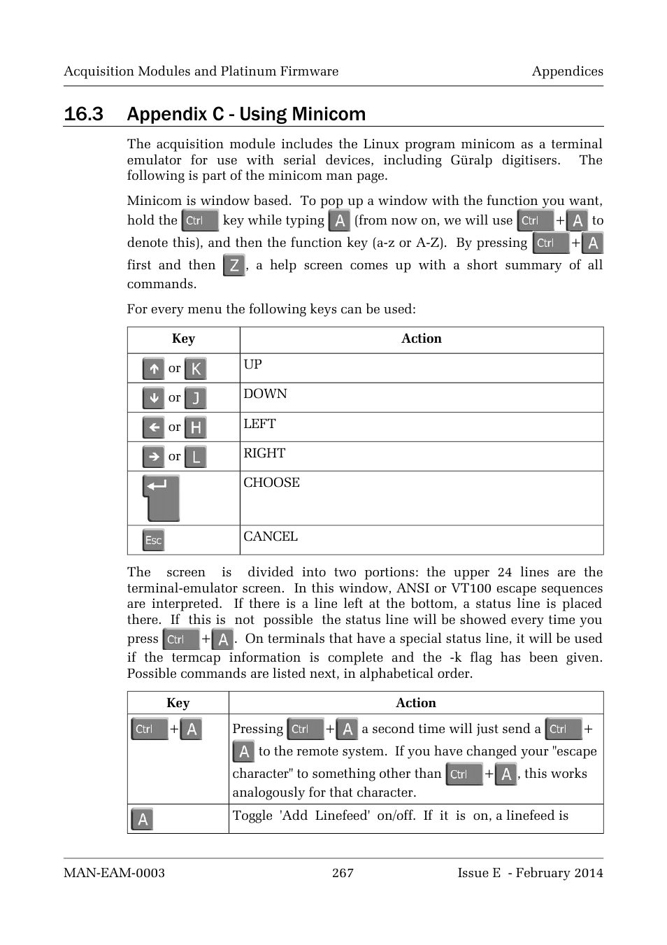 3 appendix c - using minicom | Guralp Systems CMG-DCM build <10,000 User Manual | Page 267 / 288