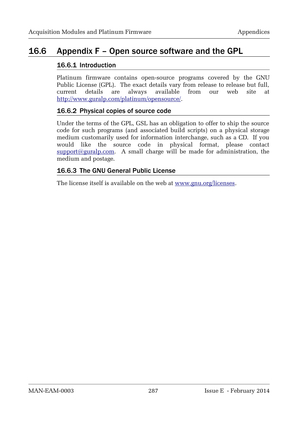 6 appendix f – open source software and the gpl | Guralp Systems CMG-DCM build <10,000 User Manual | Page 287 / 288