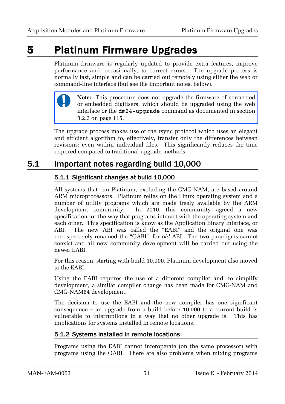 5platinum firmware upgrades | Guralp Systems CMG-DCM build <10,000 User Manual | Page 51 / 288