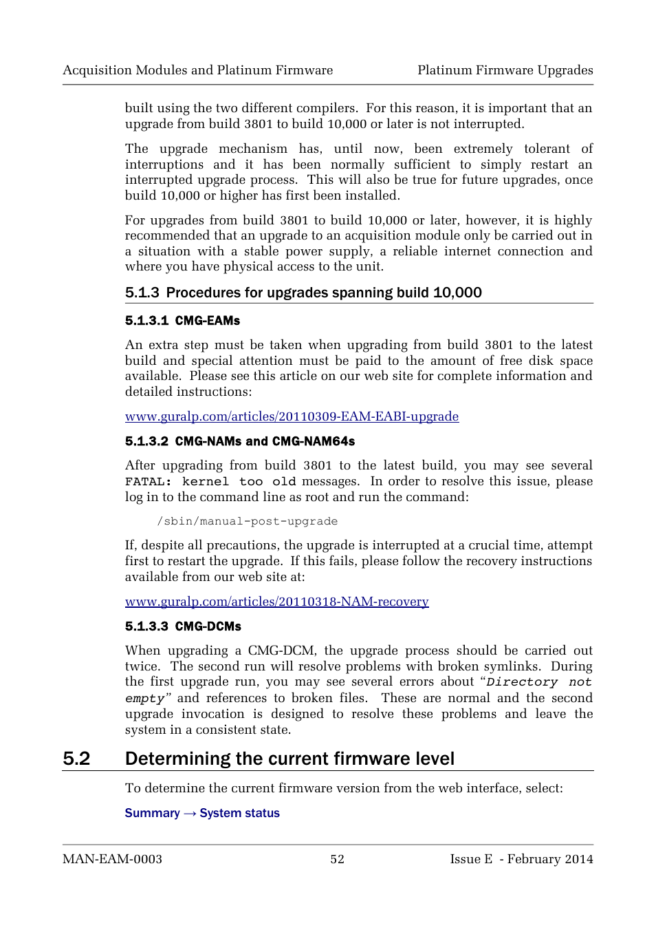 2 determining the current firmware level | Guralp Systems CMG-DCM build <10,000 User Manual | Page 52 / 288