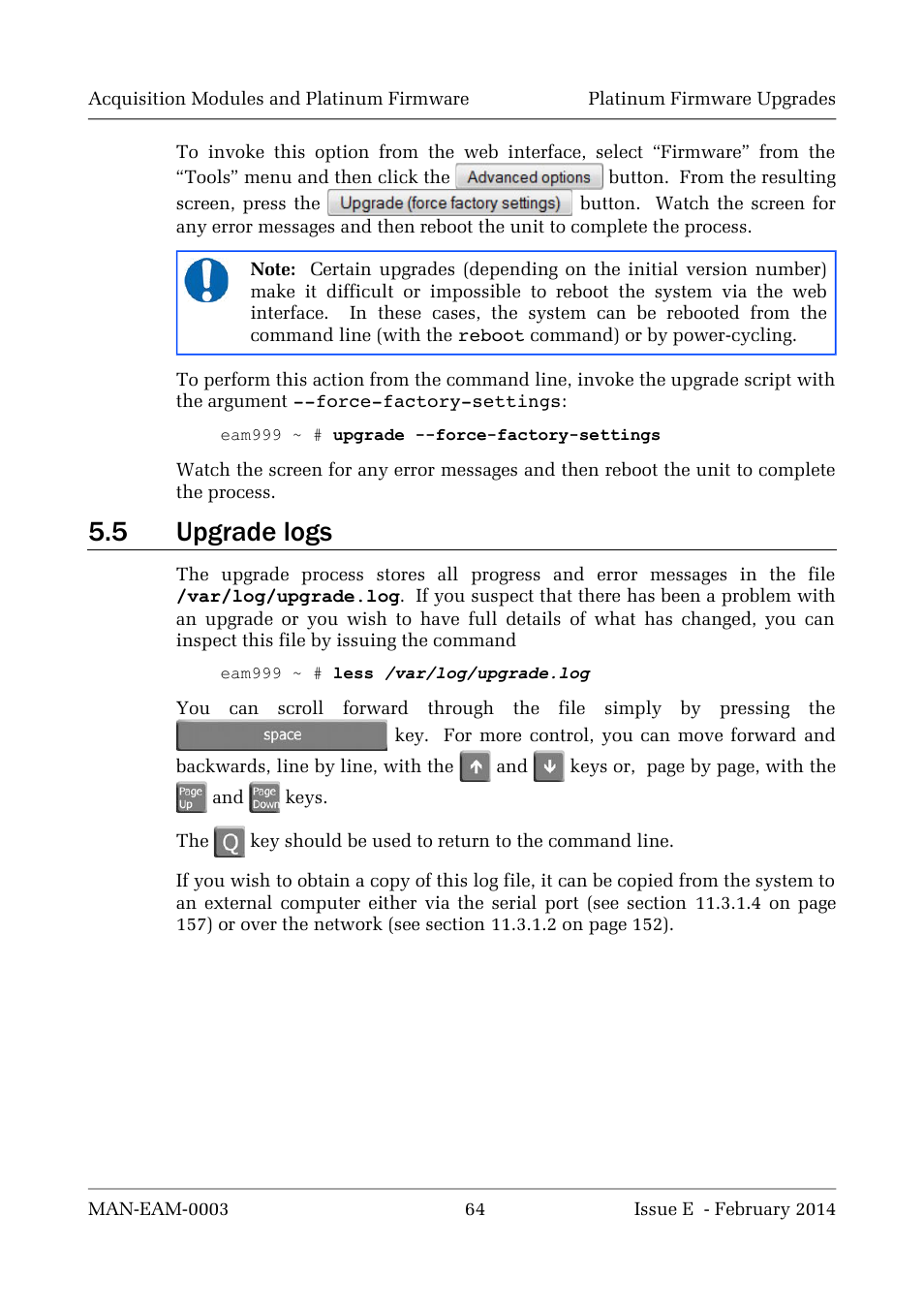 5 upgrade logs | Guralp Systems CMG-DCM build <10,000 User Manual | Page 64 / 288