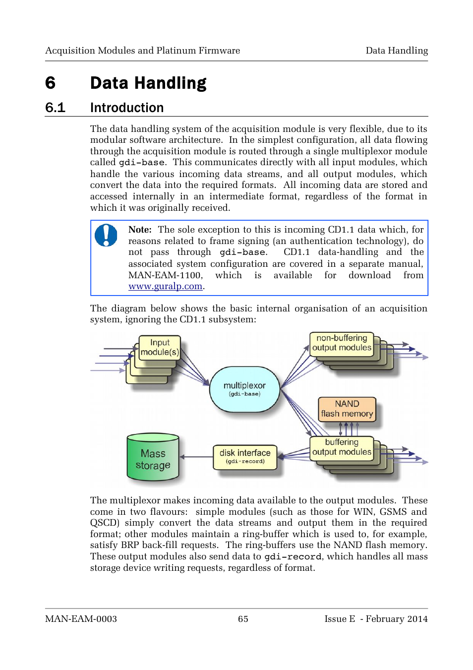 6data handling, 1 introduction | Guralp Systems CMG-DCM build <10,000 User Manual | Page 65 / 288