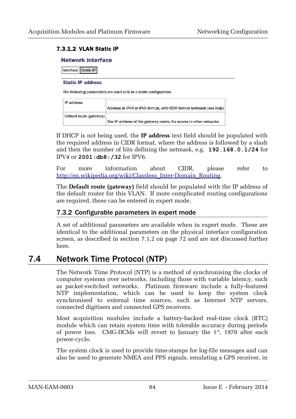 4 network time protocol (ntp) | Guralp Systems CMG-DCM build <10,000 User Manual | Page 84 / 288