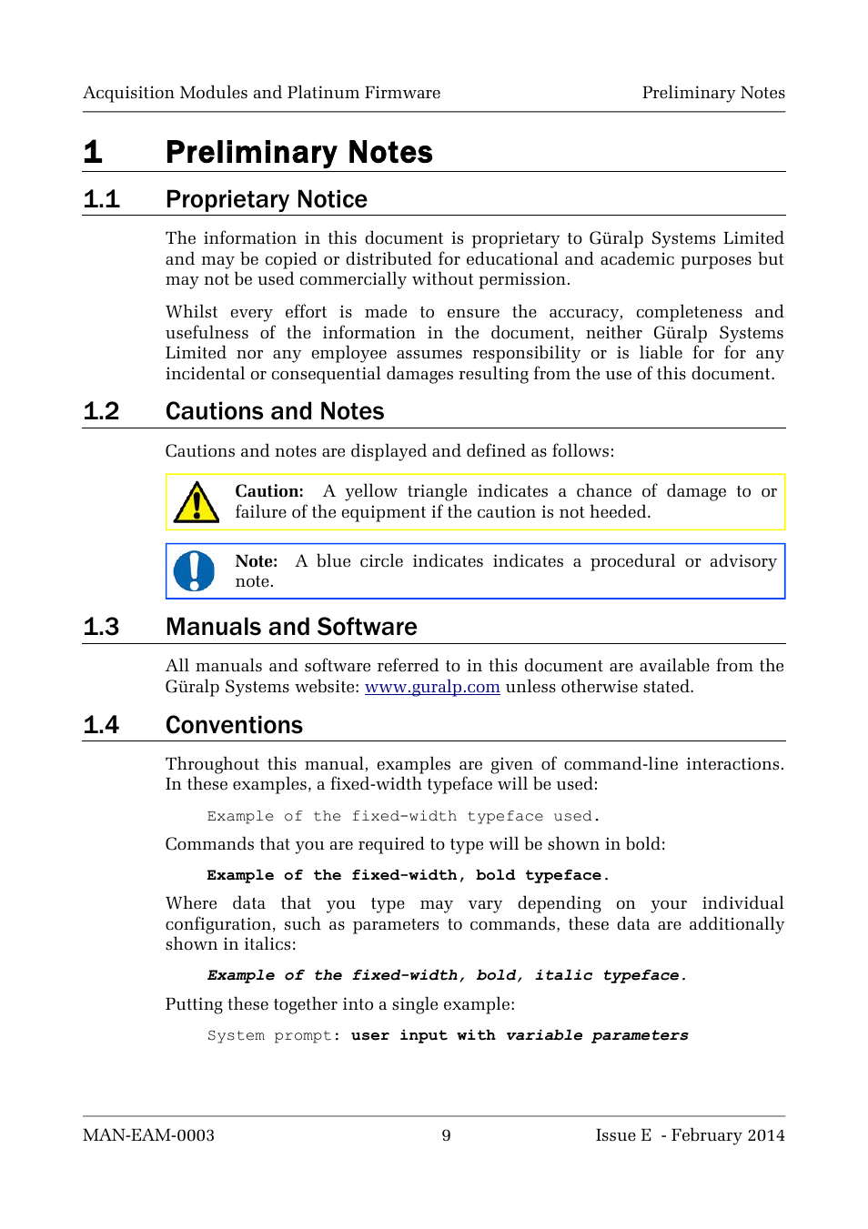 1 proprietary notice, 3 manuals and software, 4 conventions | Guralp Systems CMG-DCM build <10,000 User Manual | Page 9 / 288