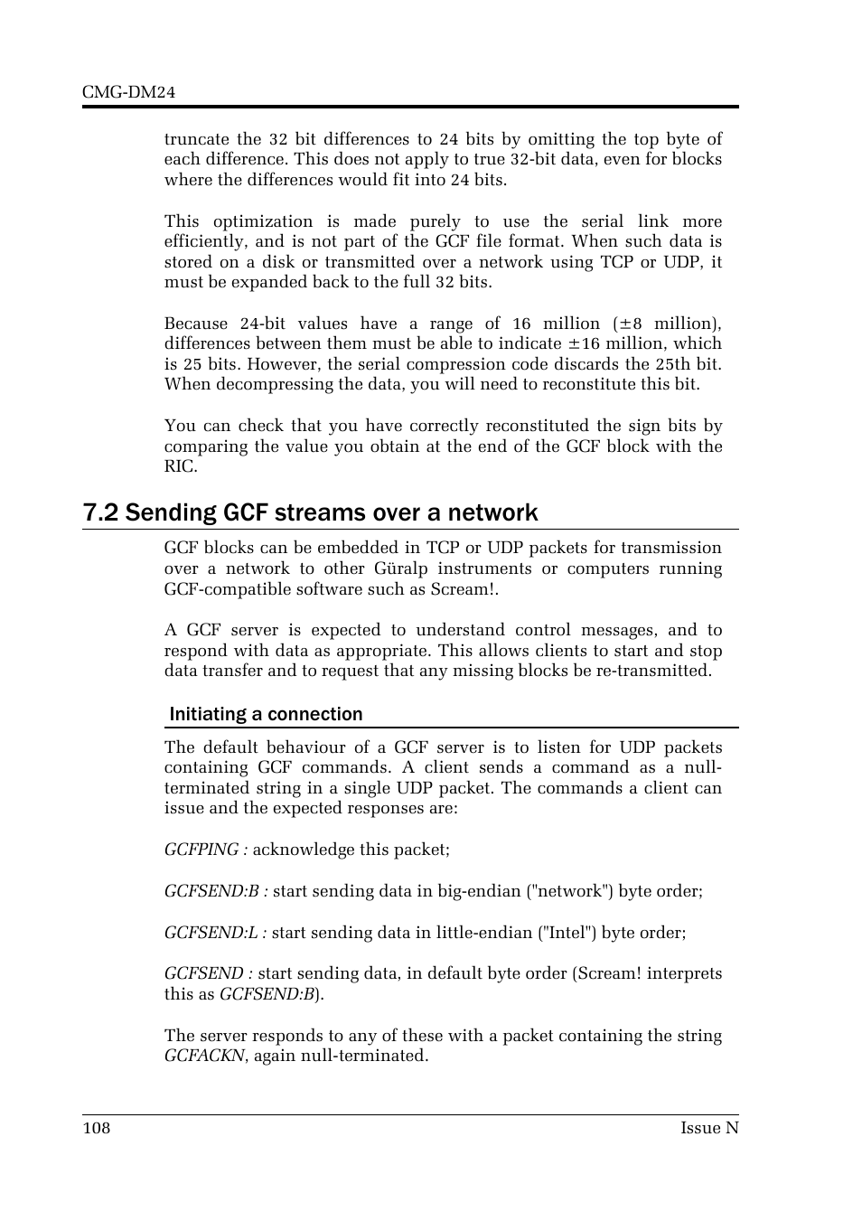 2 sending gcf streams over a network | Guralp Systems CMG-DM24 User Manual | Page 108 / 122