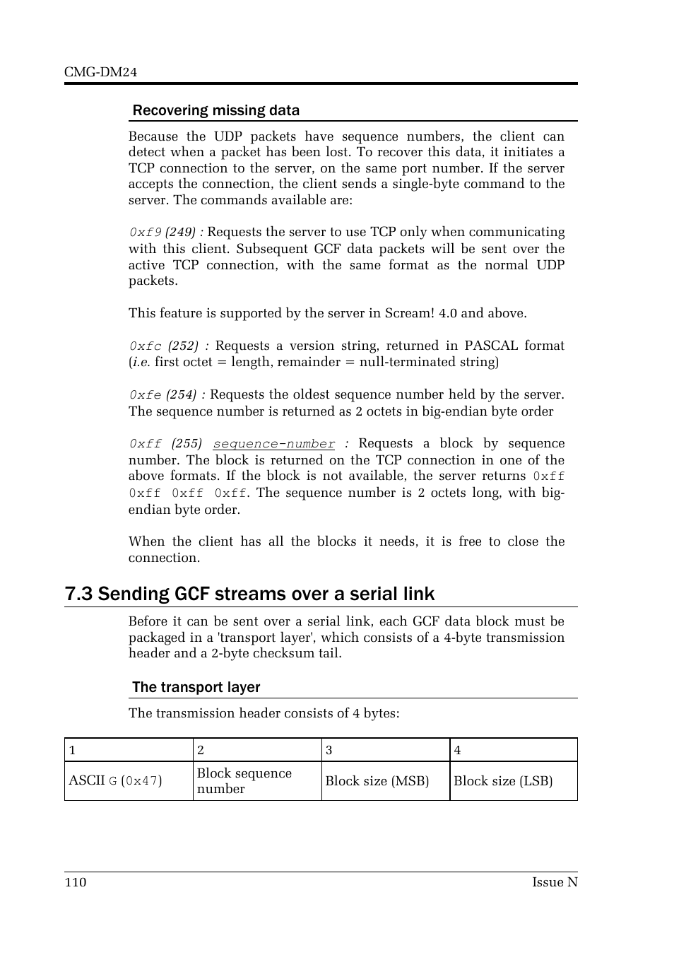 3 sending gcf streams over a serial link | Guralp Systems CMG-DM24 User Manual | Page 110 / 122