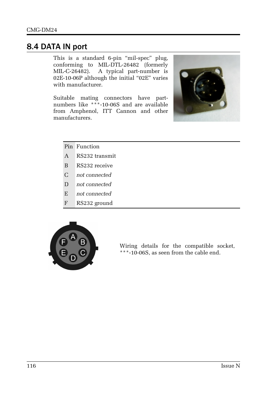 4 data in port | Guralp Systems CMG-DM24 User Manual | Page 116 / 122