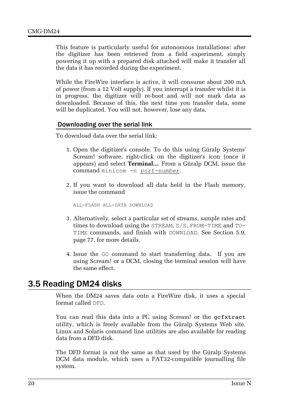 5 reading dm24 disks | Guralp Systems CMG-DM24 User Manual | Page 20 / 122