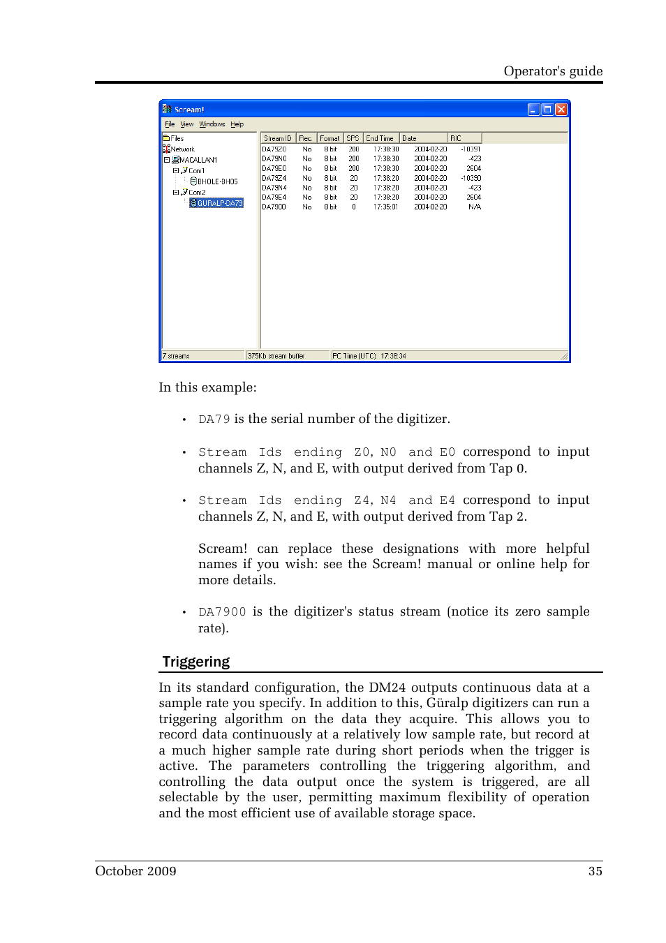 Triggering | Guralp Systems CMG-DM24 User Manual | Page 35 / 122