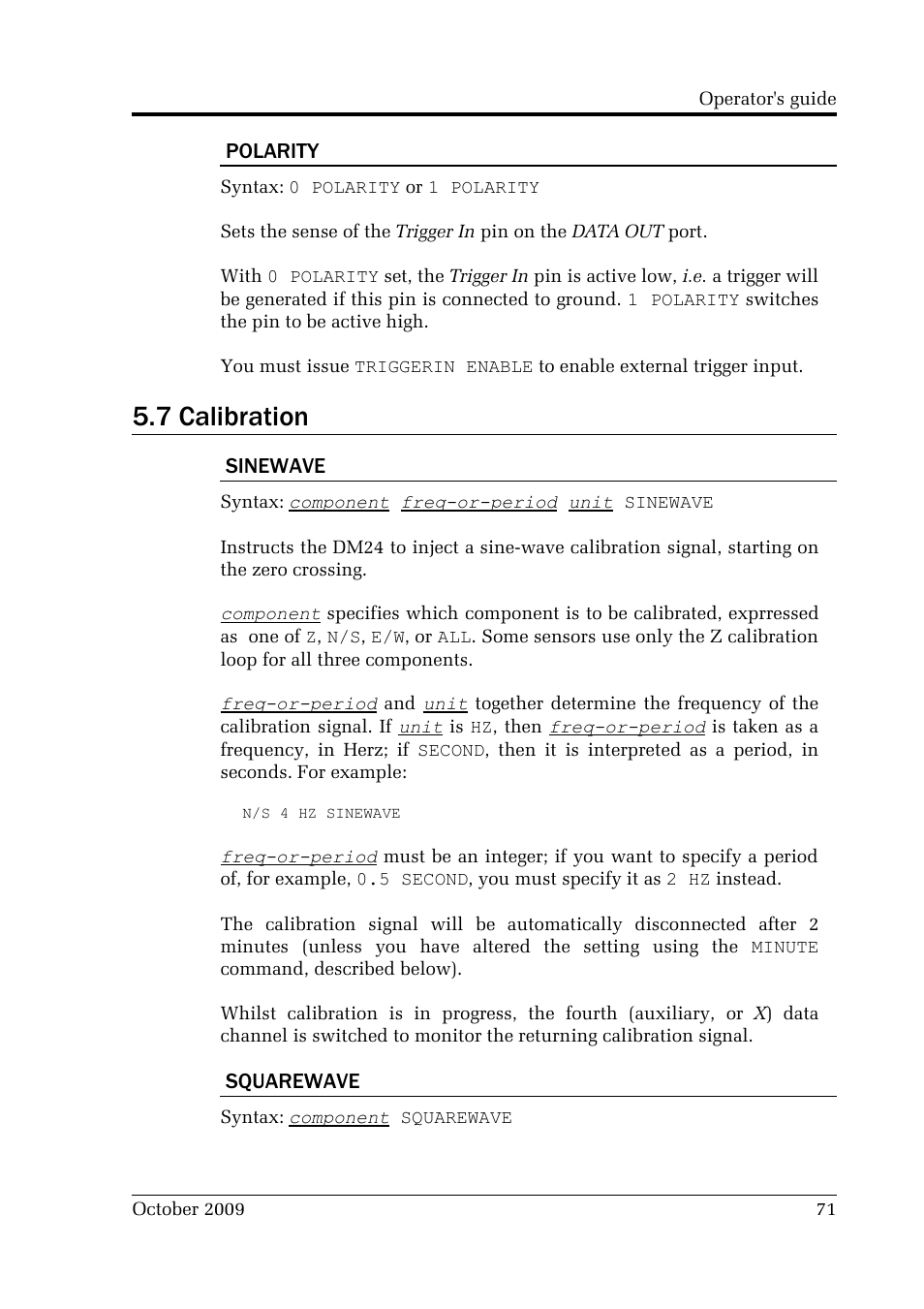 7 calibration | Guralp Systems CMG-DM24 User Manual | Page 71 / 122