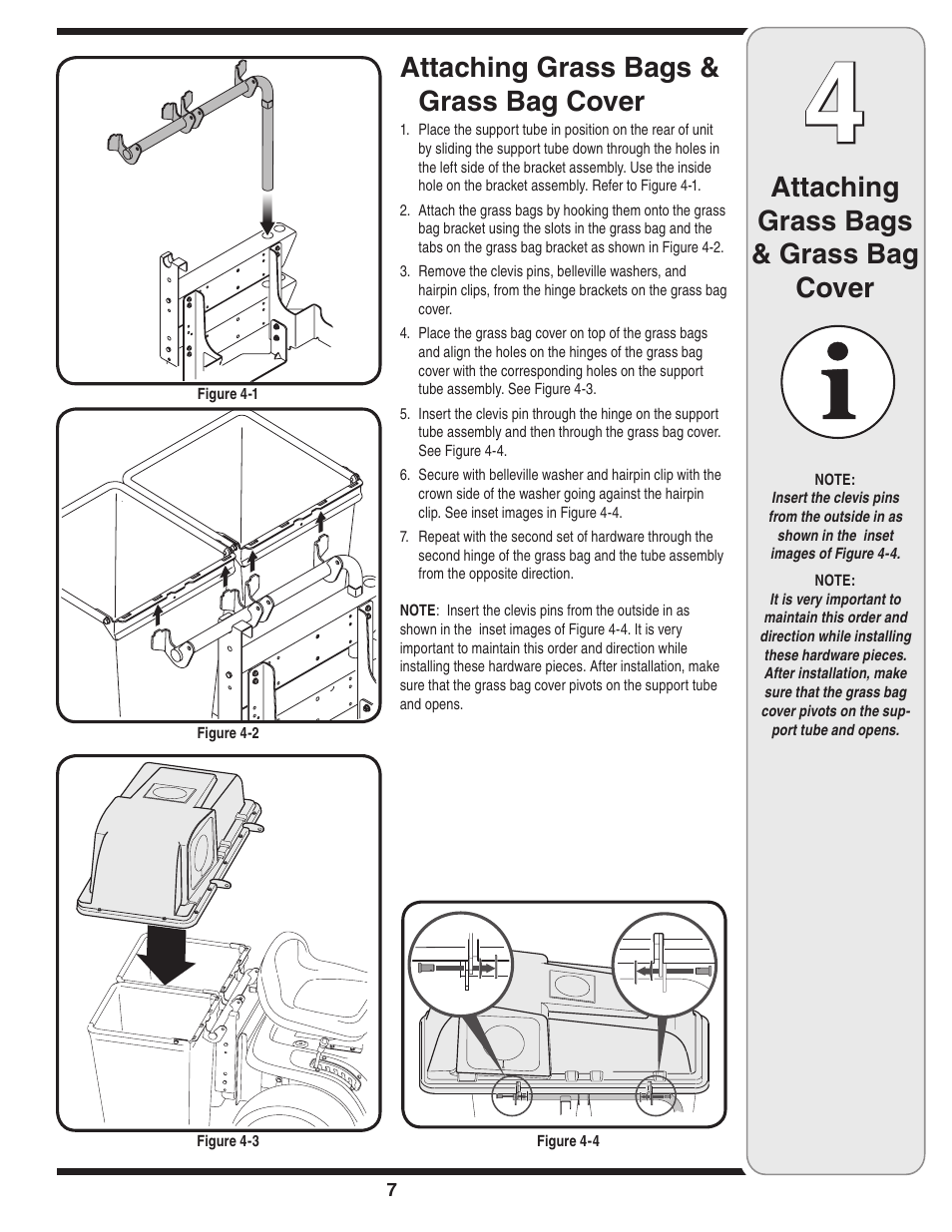 Attaching grass bags & grass bag cover | Cub Cadet 19A70001000 User Manual | Page 7 / 12