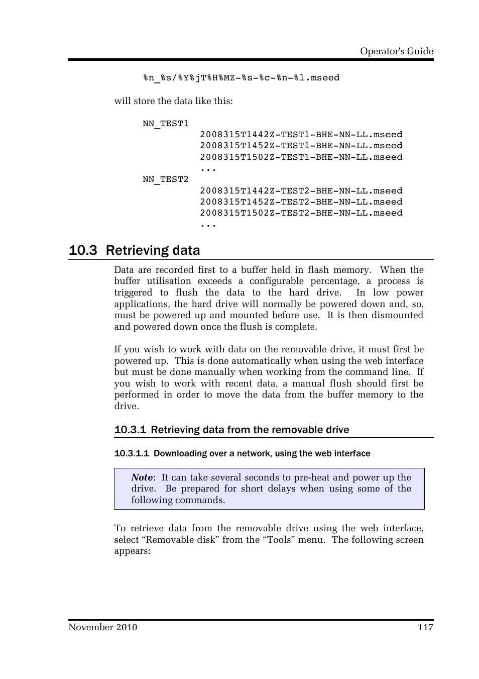 3 retrieving data | Guralp Systems CMG-DCM build <10,000 User Manual | Page 117 / 214