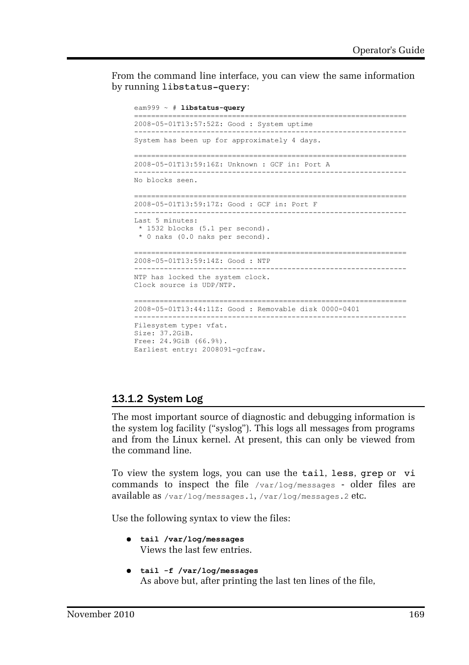 2 system log | Guralp Systems CMG-DCM build <10,000 User Manual | Page 169 / 214