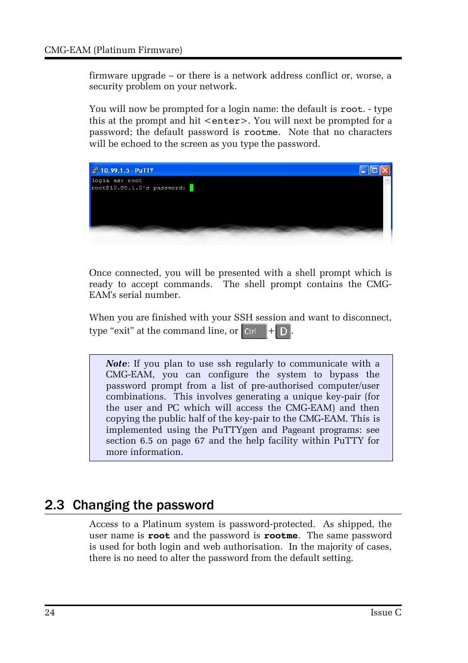 3 changing the password | Guralp Systems CMG-DCM build <10,000 User Manual | Page 24 / 214