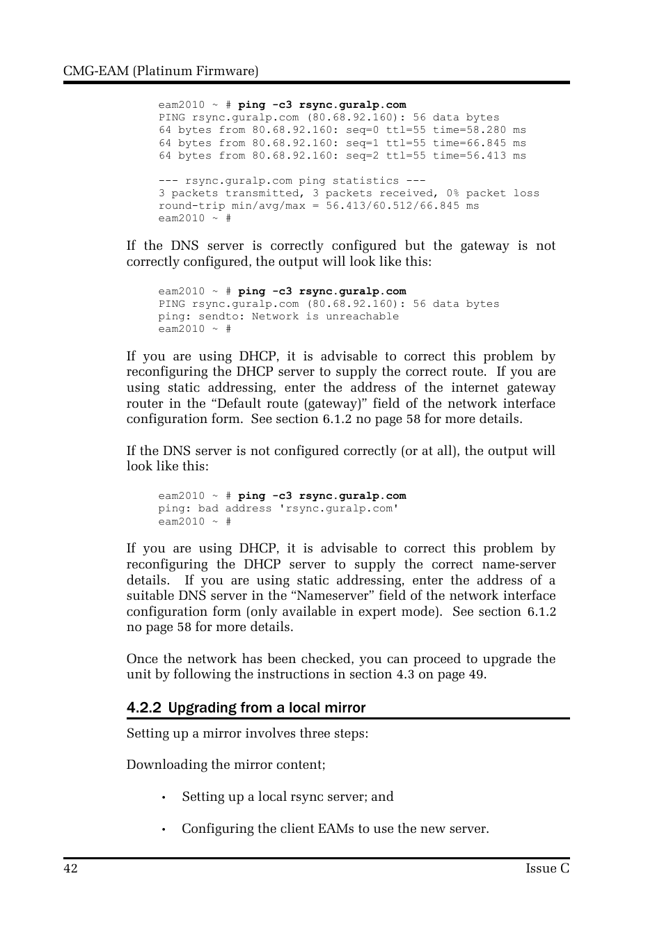 2 upgrading from a local mirror | Guralp Systems CMG-DCM build <10,000 User Manual | Page 42 / 214