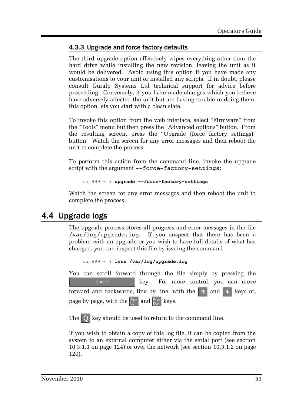 4 upgrade logs | Guralp Systems CMG-DCM build <10,000 User Manual | Page 51 / 214