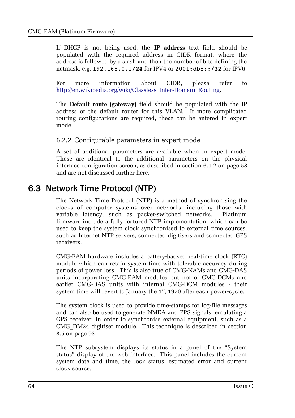 3 network time protocol (ntp) | Guralp Systems CMG-DCM build <10,000 User Manual | Page 64 / 214