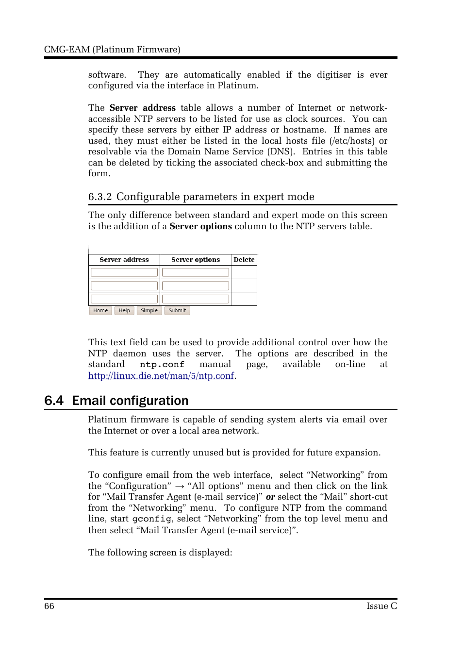 4 email configuration | Guralp Systems CMG-DCM build <10,000 User Manual | Page 66 / 214