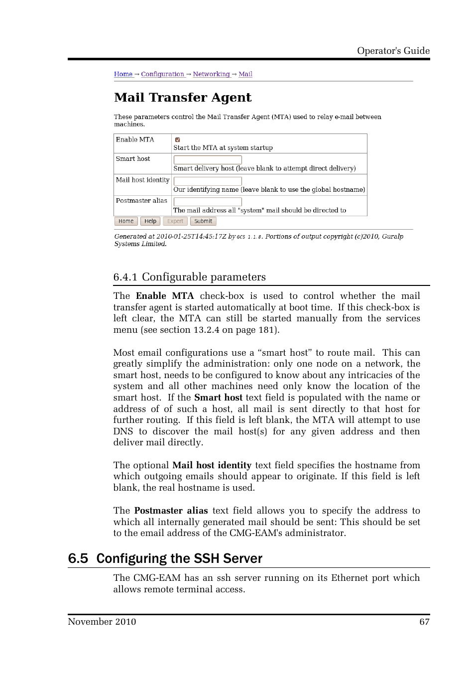 5 configuring the ssh server | Guralp Systems CMG-DCM build <10,000 User Manual | Page 67 / 214